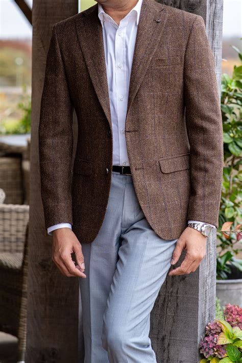 Torre | Torre Alex Premium Pure Wool Men's Brown Tweed Blazer ...