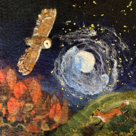 Midnight Owl Wet & Needle Felted Picture workshop with Eve Marshall, 57 ...