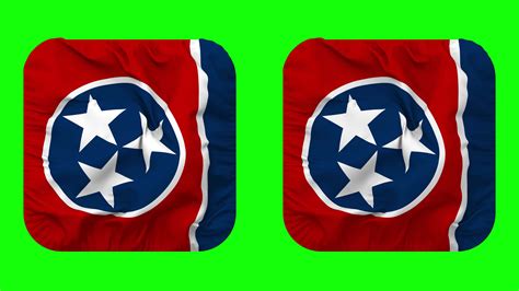 State of Tennessee Flag in Squire Shape Isolated with Plain and Bump ...