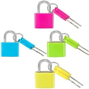 Fambal Set of 4 Mini Padlocks | Metal Pad Locks for Suitcase Trolley ...