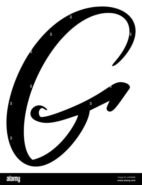 Vector calligraphy hand drawn letter G logo. Script font. Handwritten ...