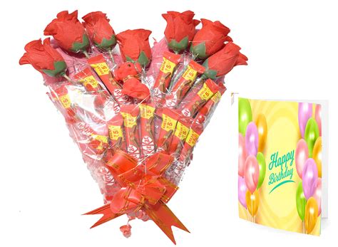 Holy Krishnas Bouquet For Birthday Gift Of Nestle Kitkat Chocolates ...