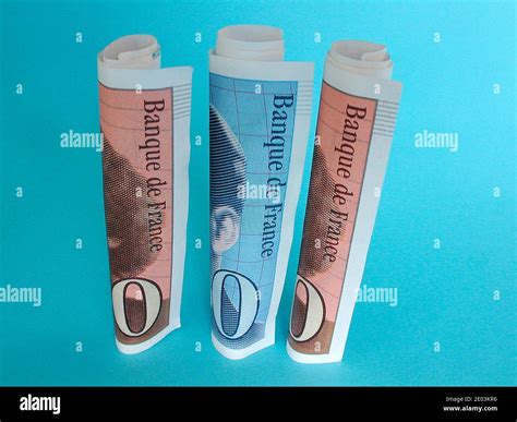 Banknotes French Francs currency of France Stock Photo - Alamy