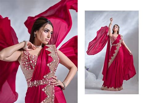 Mahotsav Mohmanthan Aura 24606 Crape Satin Silk Ready To Wear Saree