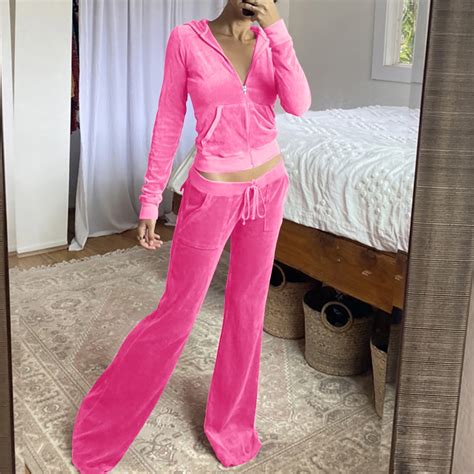 GERsome Womens Velour Sweatsuits Tracksuit 2 Piece Outfits Casual ...