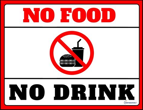 No food or drink allowed signs – Artofit