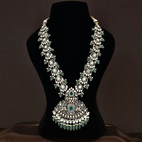 Three Layered Victorian Peacock Design Pendant Beads Haram 5224 ...