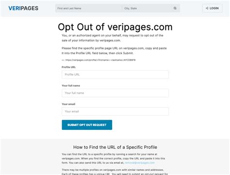 How to Remove Yourself from Veripages - JoinDeleteMe