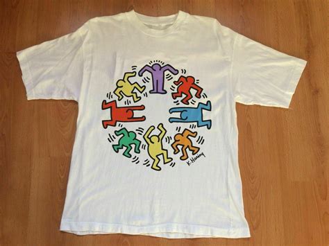 Keith Haring Shirts H&M Relaxed Fit T Shirt Yellow/Keith Haring