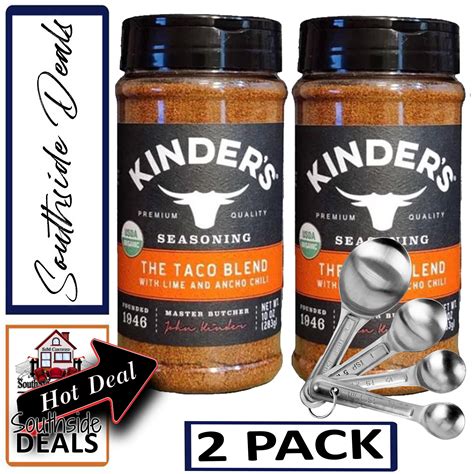 Kinder's the Taco Blend Seasoning 10oz Container - 2 Pack - with a set ...