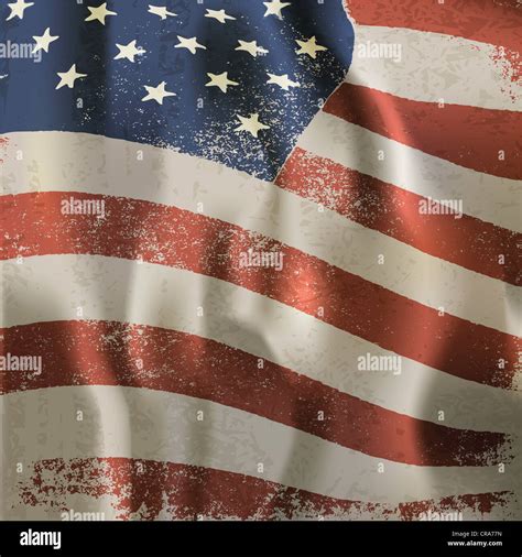 Waving vintage American flag textured background Stock Photo - Alamy