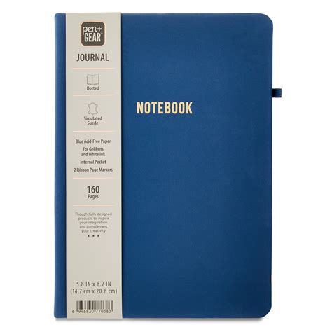 Pen+Gear Dotted Blue Acid-Free Paper Notebook, Washed Indigo, 5.8" x 8. ...
