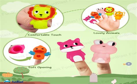 Buy FunBlast PVC Finger Puppets Toys for Kids - Pack of 5 Rubber Animal ...