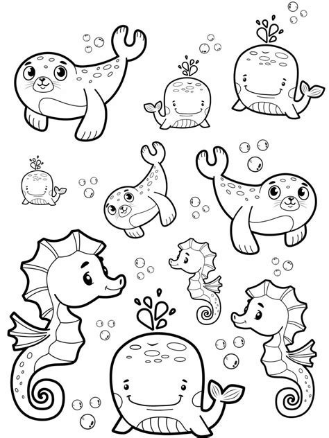 Top 20+ sea animals coloring pages for kids - Coloringpagesforkids.net