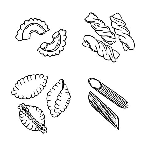 Pasta Clip Art Black And White