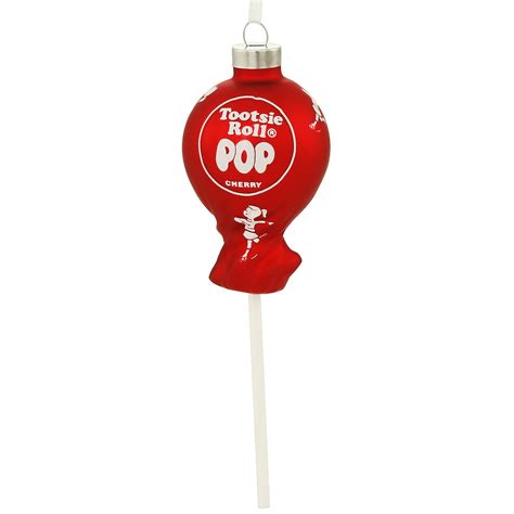 Cherry Tootsie Roll Pop Glass Ornament
