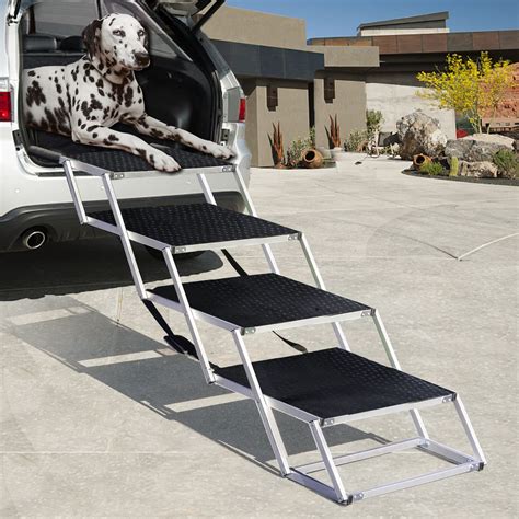 Extra Wide Dog Stairs for Large Dogs, Foldable Dog Car Steps ...