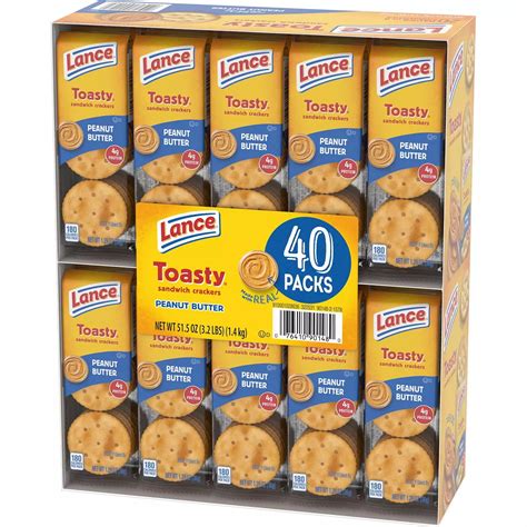 Lance Toasty Peanut Butter Sandwich Crackers (1.29 oz., 40 ct ...