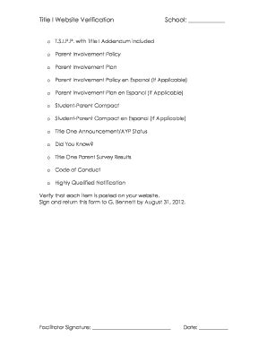 Title I Website Verification Form - Blank Fillable Template | Fill Out ...