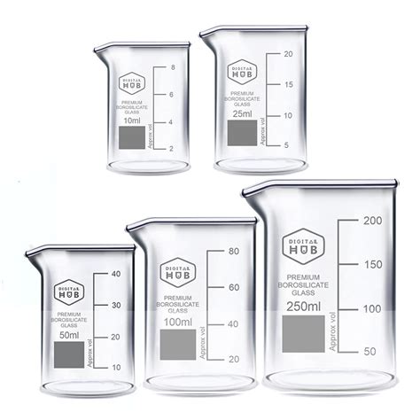 Buy DH Calibrated Borosilicate Glass 3.3 Beaker 10ml, 25ml, 50ml, 100ml ...