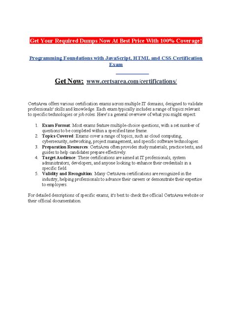 Programming Foundations with Java Script, HTML and CSS Certification ...
