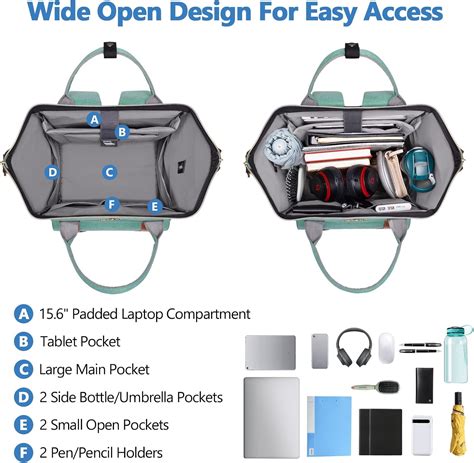 Buy kasibon Travel Laptop Backpack for Women Men, Wide Top Open College ...