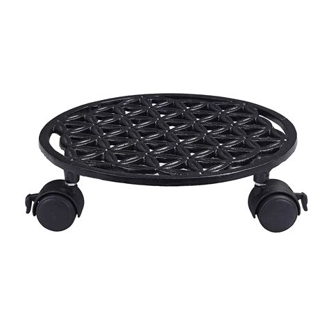 Sharpex Caddy Iron Dolly on Round Rack Rustproof Sturdy Metal Potted ...
