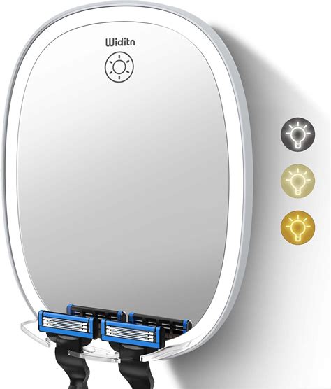 Amazon.com - Widitn LED Shower Mirror Fogless for Shaving, Adjustable ...