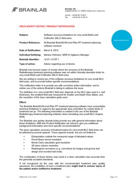 Fillable Online mhra gov FIELD SAFETY NOTICE / PRODUCT NOTIFICATION ...