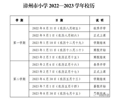 2023年福建漳州中小学春季开学时间公布_教育动态_中考网