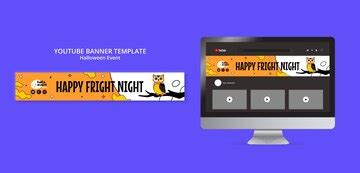 Flat design halloween celebration youtube banner | Free PSD