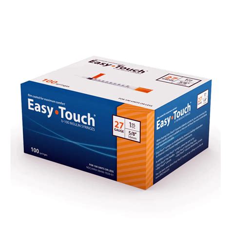 EasyTouch Insulin Syringe 27G x 5/8", 1 mL (100 count) – Save Rite Medical