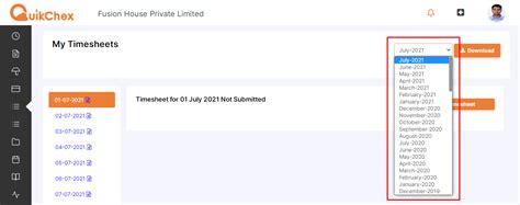How do I view my previous months’ time sheet? - Quikchex Knowledge Base