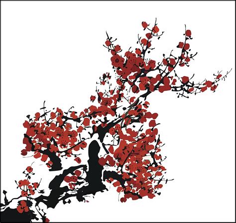 Divine Designs Red Cherry Blossom Branch Icon Vinyl India | Ubuy