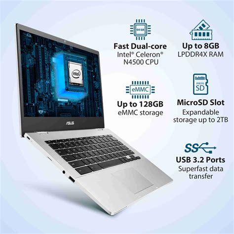 ASUS Chromebook Intel Celeron Dual Core N4500 - (8 GB/128 GB EMMC ...