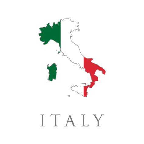 Italy map with flag. Country shape outlined and filled with the flag of Italy. Vector isolated ... - country flag of italy