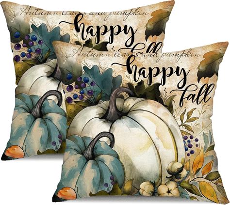 Amazon.com: DFXSZ Fall Pillow Covers 20x20 inch Set of 2 Retro Pumpkin ...