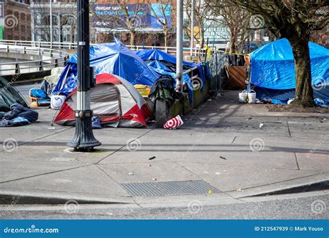 Tents Housing Homeless People in the Streets of Portland Editorial ...