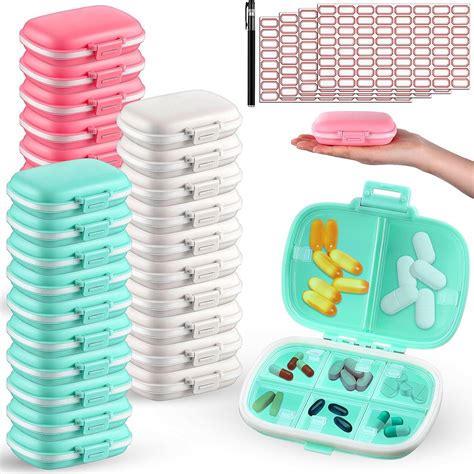 Amazon.com: Layhit 30 Pcs Travel Pill Organizer Bulk with Labels ...