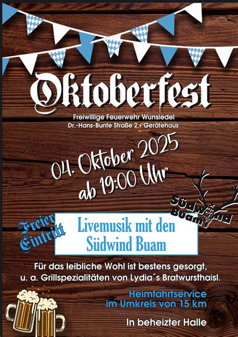 Oktoberfest, Feuerwehr Wunsiedel, Cheb, 4 October 2025 | AllEvents
