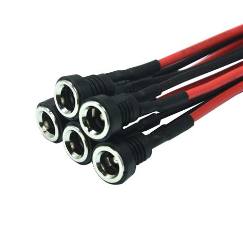 Buy 5Pcs 5.5mm x 2.1mm DC Power Supply Jack Socket Female Panel ...