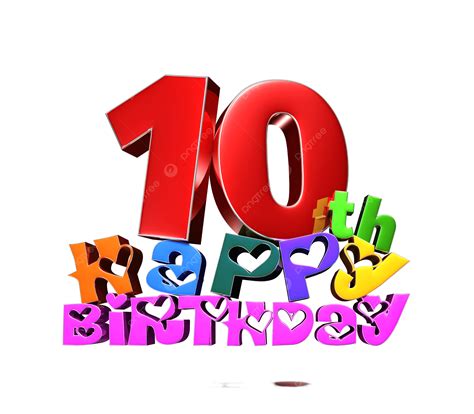 Happy Birthday 10th Congratulations, Important Day, Birthday Card, Pink ...