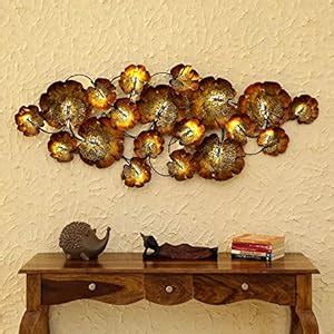 Collectible India Metal 3D Brown Golden Flower With Back Led Lights ...