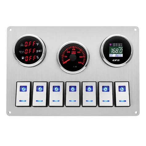 Artilaura Marine Rocker Switch Panel With Speedometer Tachometer 3in1 ...