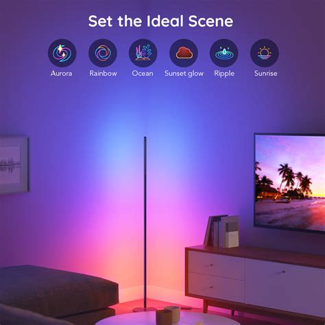 Govee RGBICW Smart Corner Floor Lamp (1.3m High) - Smart LED Light ...