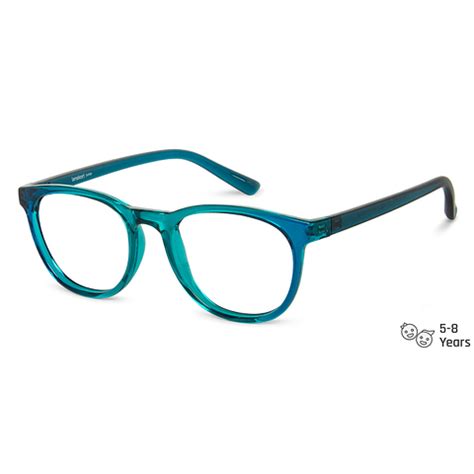 Buy Kids Glasses: Green Transparent Blue Transparent Full Rim Round ...