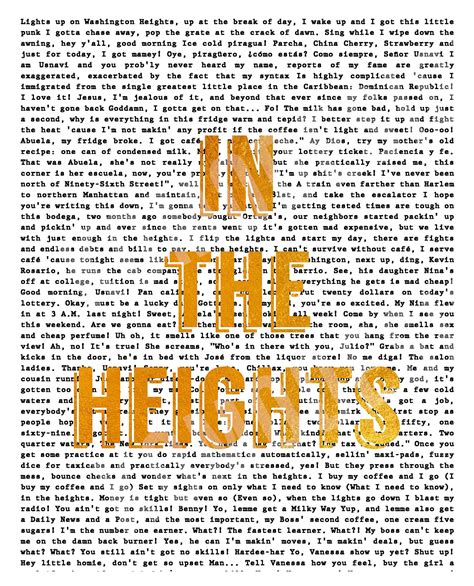 Digital Download of in the Heights Lyrics on the Background With a ...