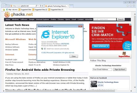 Microsoft Internet Explorer 10 for Windows 7 finally released - gHacks ...