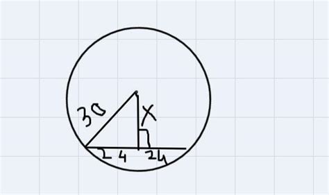 how far is a chord of length 48cm in a circle of radius 30cm from the ...