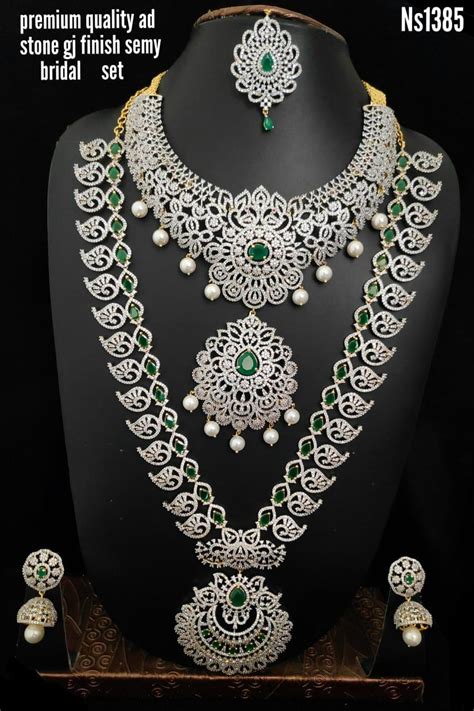 Bridal Jewellery Set Matte and Ad Stones July 2020 - Indian Jewelry Designs